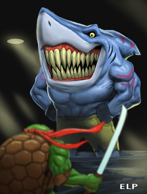 Street Shark in Turtle Town by SketchMonster1
