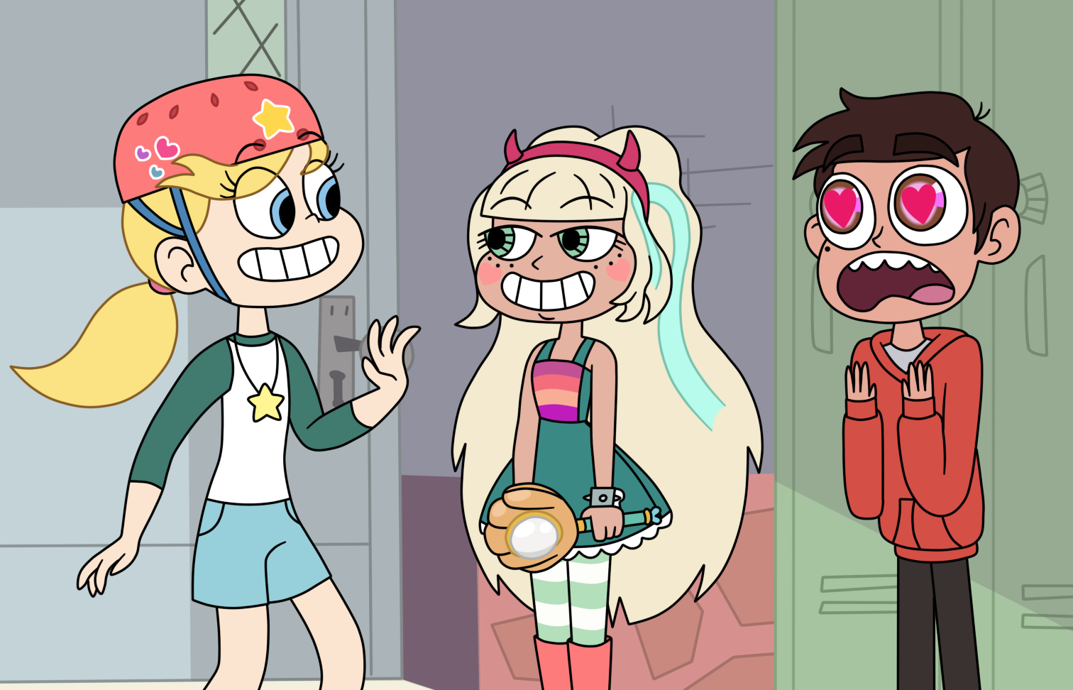marco has a crush on star at the hallway by deaf