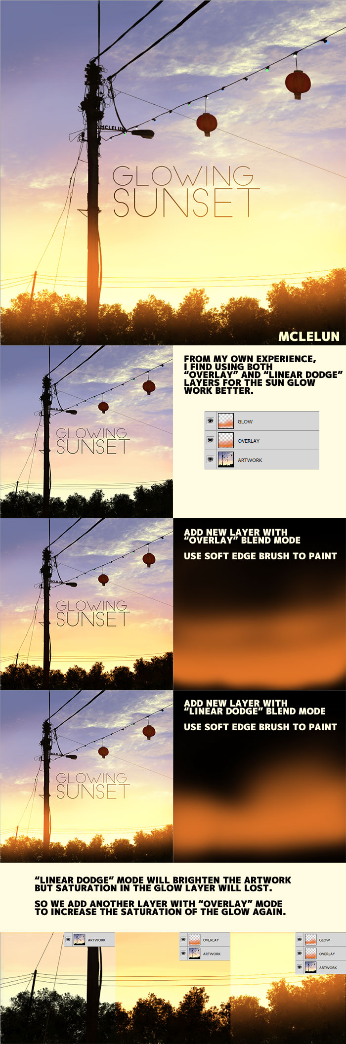 Photoshop glowing sunset tutorial