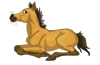 Buckskin foal stamp by pookyhorse