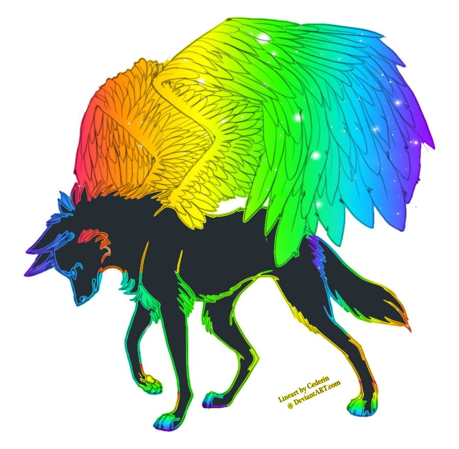 Breedable Rainbow Winged Wolf (male)((best offer)) by ...